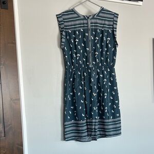 LOFT Teal Floral Button-Down Dress